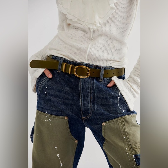 New? We The Free Leather Copper Belt-olive